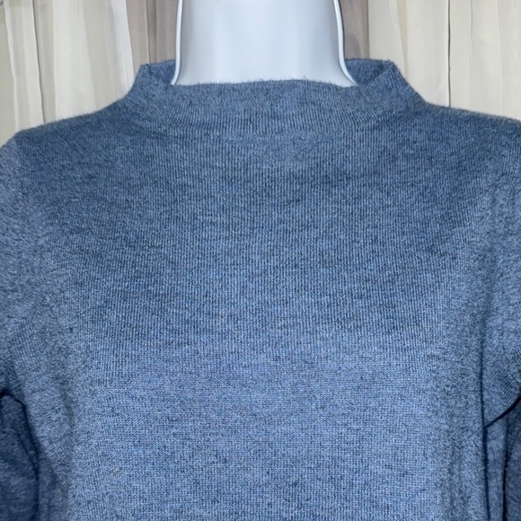 LOFT Blue Relaxed Long Sleeve Mandarin Collar Hoodie - Picture 2 of 7